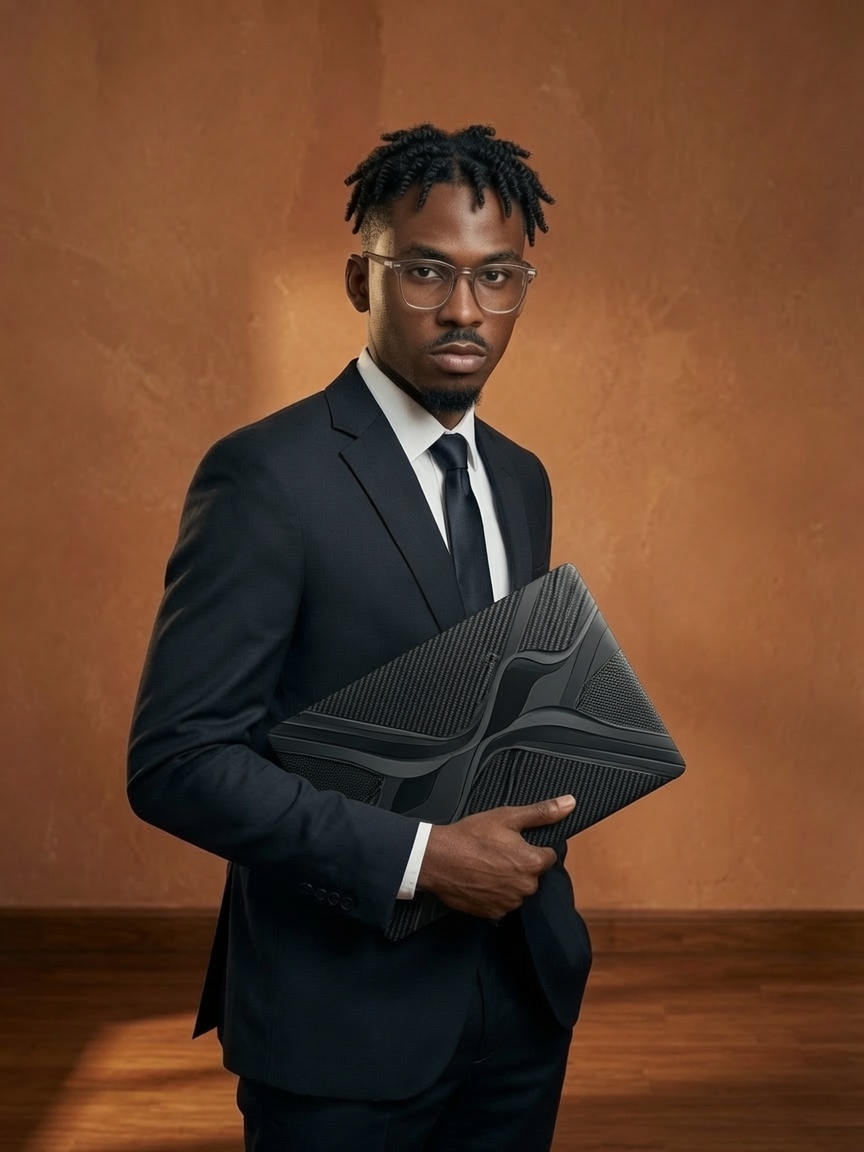 Ozoemena Christian, known as Cozon, in a formal suit